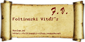 Foltinszki Vitéz névjegykártya